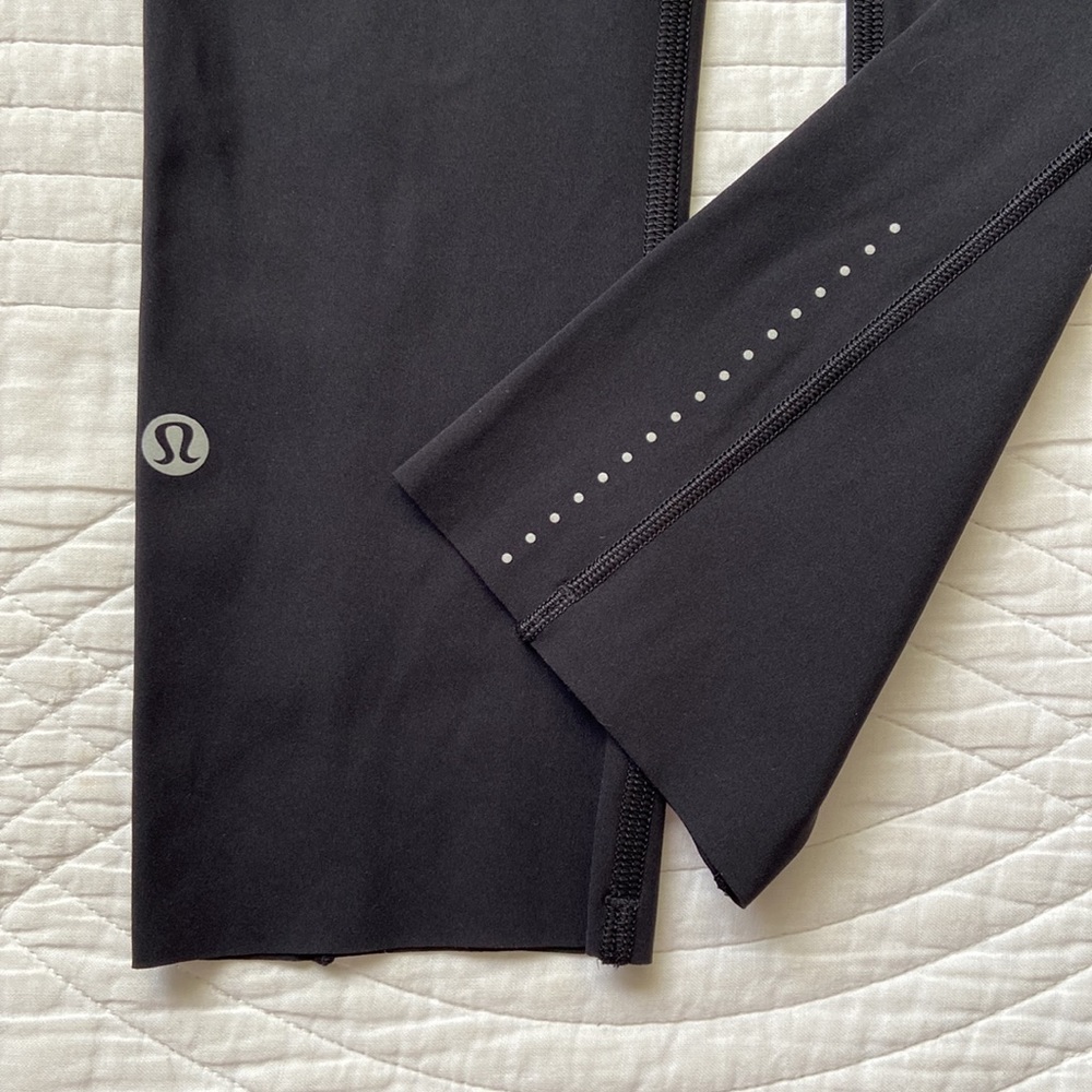 Lululemon Fast & Free Leggings Crop II Reflective 19” Black 2 - Picture 4 of 17